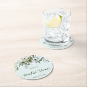 Eukalyptus-Brautparty-Rundpapier-Untersetzer Runder Pappuntersetzer (Vor Ort)