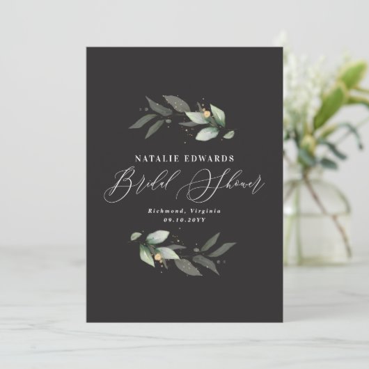 Eukalyptus-Brautparty Save The Date (Stehend Vorderseite)