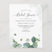 Eukalyptus Brautparty Script Sukkulente Grüne Einladungspostkarte (Vorderseite)