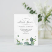 Eukalyptus Brautparty Script Sukkulente Grüne Einladungspostkarte (Stehend Vorderseite)