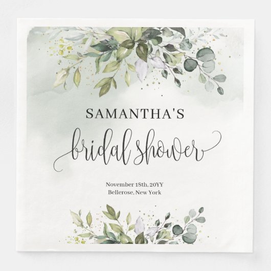 Eukalyptus-Brautparty Serviette (Vorderseite)