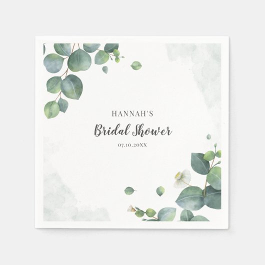 Eukalyptus-Brautparty Serviette (Vorderseite)