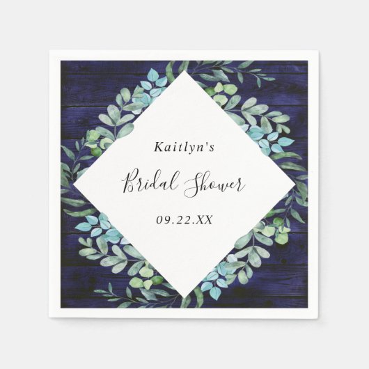 Eukalyptus-Brautparty Serviette (Vorderseite)
