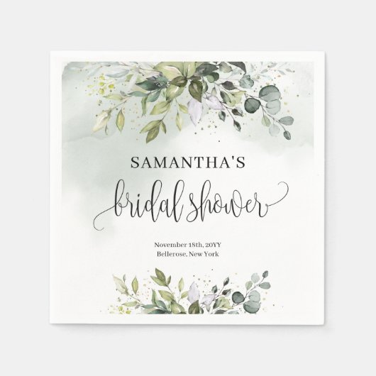 Eukalyptus-Brautparty Serviette (Vorderseite)