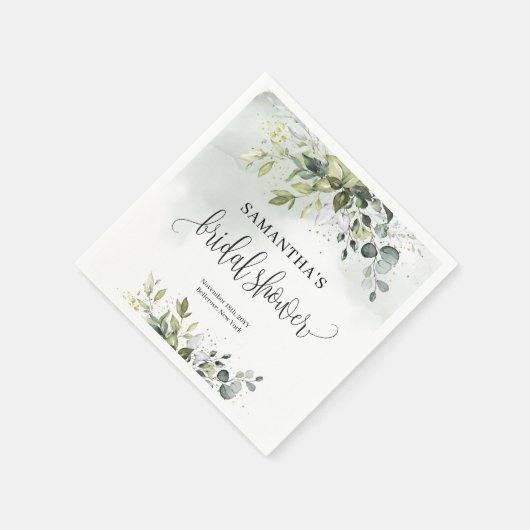 Eukalyptus-Brautparty Serviette (Ecke)