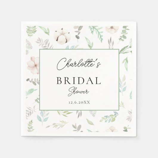 Eukalyptus-Brautparty Serviette (Vorderseite)