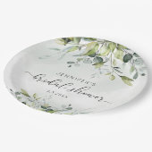 Eukalyptus-Brautparty-Servietten Pappteller (Schrägansicht)