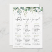 Eukalyptus-Brautparty-Spiel Begleitkarte (Vorne/Hinten)