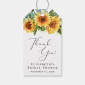 Eukalyptus-Brautparty Sunflower Geschenkanhänger (Rückseite)