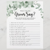 Eukalyptus-Brautparty Was hat der Groom gesagt? (Vorderseite)