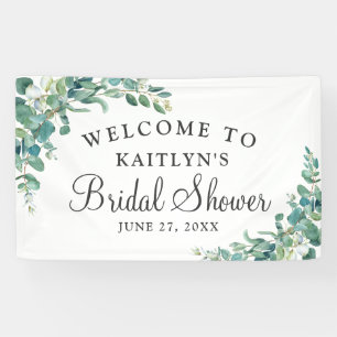 Eukalyptus-Brautparty Watercolor - Willkommen Banner