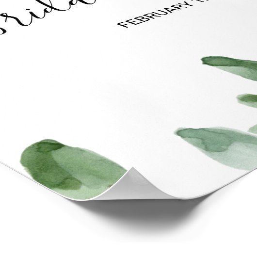 Eukalyptus-Brautparty - Willkommen Poster (Ecke)