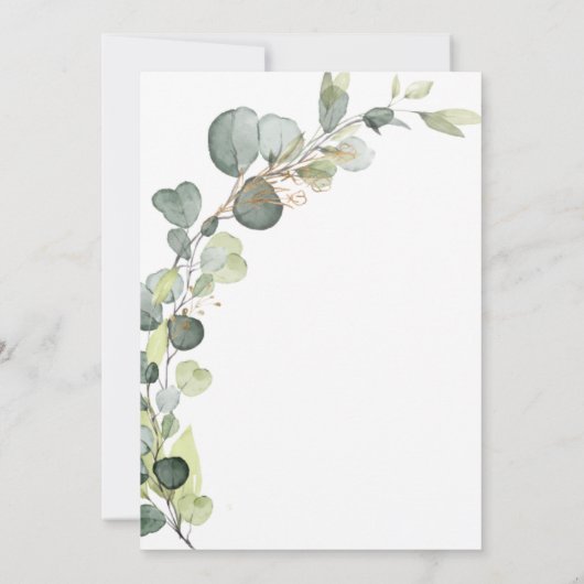 Eukalyptus Bridal Brunch Brautparty Rustikal Einladung (Rückseite)