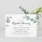 Eukalyptus Bridal Dusche Aquarell Einladung (Stehend Vorderseite)