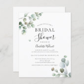 Eukalyptus Bridal Dusche Aquarell Einladung (Vorne/Hinten)