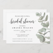 Eukalyptus Bridal Dusche Aquarell Einladung (Vorne/Hinten)