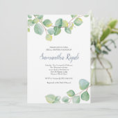 Eukalyptus Bridal Dusche Einladung (Stehend Vorderseite)