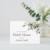 Eukalyptus Bridal Dusche Einladung Postkarte (Stehend Vorderseite)