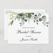 Eukalyptus Bridal Dusche Einladung Postkarte (Vorne/Hinten)
