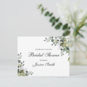 Eukalyptus Bridal Dusche Einladung Postkarte (Stehend Vorderseite)