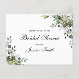 Eukalyptus Bridal Dusche Einladung Postkarte