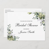 Eukalyptus Bridal Dusche Einladung Postkarte (Vorne/Hinten)
