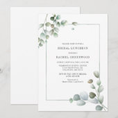 Eukalyptus Bridal Luncheon Watercolor Sukkulent Einladung (Vorne/Hinten)