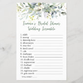 Eukalyptus Bridal Purse/Wedding Scramble Games Flyer (Hinten)
