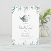 Eukalyptus Bridal Tea Bridal Dusche Einladung (Stehend Vorderseite)