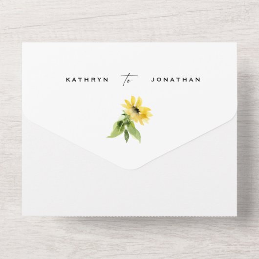 Eukalyptus-Bride-Eltern Hochzeit All In One Einladung (Rückseite)