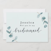 Eukalyptus Bridesmaid Vorschlag Card (Vorderseite)