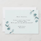 Eukalyptus Bridesmaid Vorschlag Card (Rückseite)