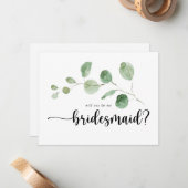 Eukalyptus Bridesmaid Vorschlag Note Card Mitteilungskarte (Vorderseite/Rückseite Beispiel)