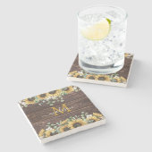 Eukalyptus Brown Wood Steinuntersetzer (Seitenansicht)