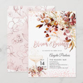 Eukalyptus Brunch Bubbly, Aquarellfarbe Einladung (Vorne/Hinten)