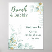 Eukalyptus-Brunch-&-Bubbly-Brautjunggesellinnenabs Poster (Vorne)