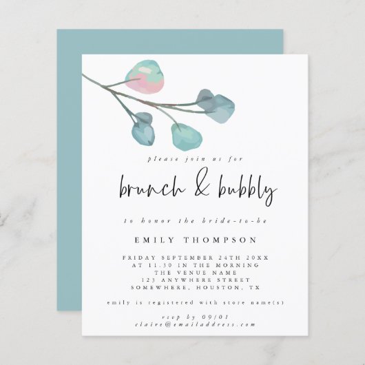 Eukalyptus Brunch Bubbly Brautparty (Vorne/Hinten)