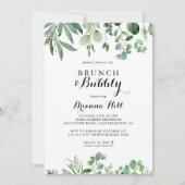 Eukalyptus Brunch und Bubbly Brautparty Einladung (Vorderseite)