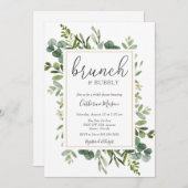 Eukalyptus Brunch und Bubbly Brautparty Einladung (Vorne/Hinten)