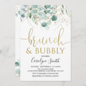 Eukalyptus Brunch und Bubbly Brautparty Einladung (Vorne/Hinten)