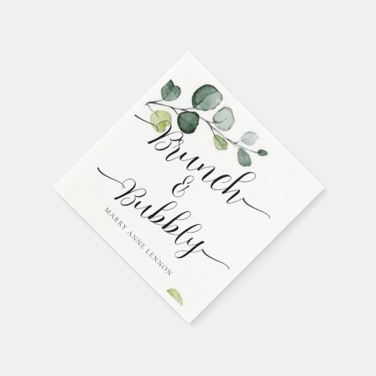 Eukalyptus Brunch und Bubbly Brautparty Napkins Serviette (Ecke)