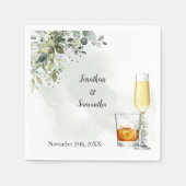 Eukalyptus-Bubbles & Bourbon-Hochzeit Serviette (Vorderseite)