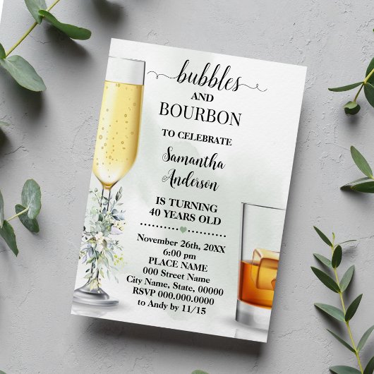 Eukalyptus-Bubbles & Bourbon-Paare-Dusche Einladung