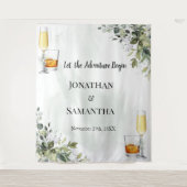 Eukalyptus-Bubbles & Bourbon-Polterabend-Tapete Wandteppich (Vorderseite)