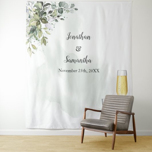 Eukalyptus-Bubbles & Bourbon-Polterabend Wandteppich (Beispiel)