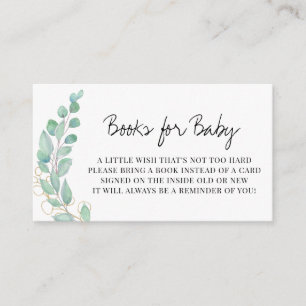 Eukalyptus-Bücher für Baby-Greenery-Babydusche Begleitkarte