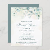 Eukalyptus Budget Bridal Dusche Einladung (Vorne/Hinten)