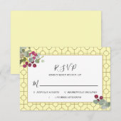 Eukalyptus Burgundy Berry Greenerity Wedding RSVP Karte (Vorne/Hinten)
