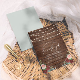 Eukalyptus & Burgundy-Hochzeit Einladung