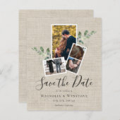 Eukalyptus Burlap Wedding rettet das Datum (Vorne/Hinten)